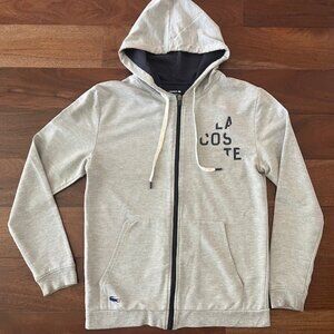 LACOSTE SLEEPWEAR GRAY SOFT COTTON HOODIE SWEATSHIRT JACKET MAN Size S